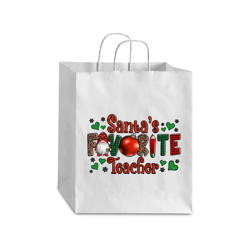 Santa's Favourite Teacher Christmas Gnome Debie Paper Bag - 10 X 5 X 13 | Artistshot