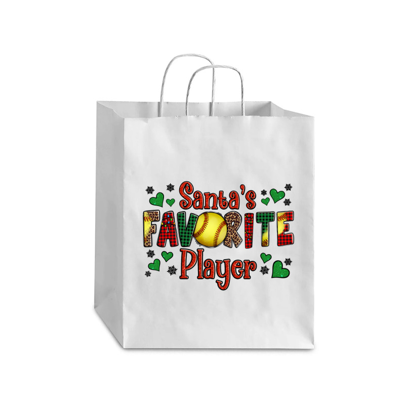 Santa's Favourite Player Christmas Softball Game Debie Paper Bag - 10 X 5 X 13 | Artistshot