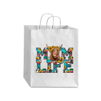 Mom Life Highland Cow Debie Paper Bag - 10 X 5 X 13 | Artistshot