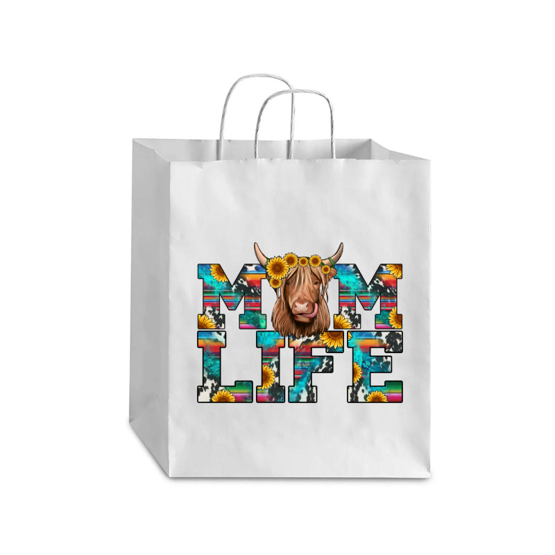 Mom Life Highland Cow Debie Paper Bag - 10 X 5 X 13 | Artistshot