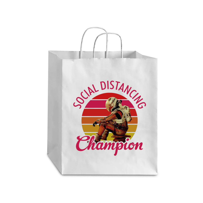 The Martian Social Distancing Champion T Debie Paper Bag - 10 X 5 X 13 | Artistshot