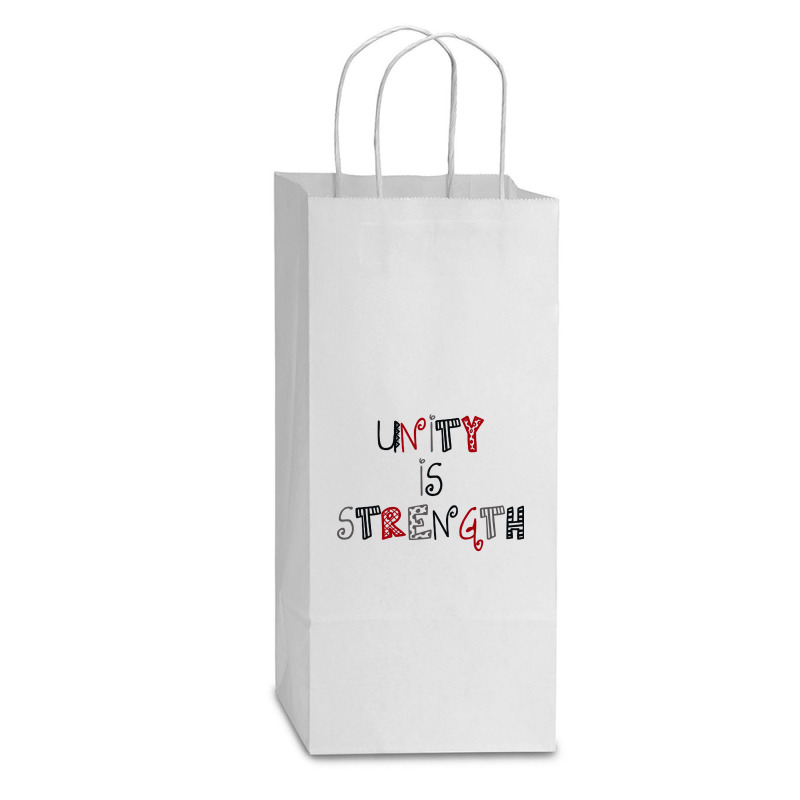 Unity Is Strength Merch Double Wine Paper Bag - 6 1/2 X 3 1/2 X 12 3/8 | Artistshot