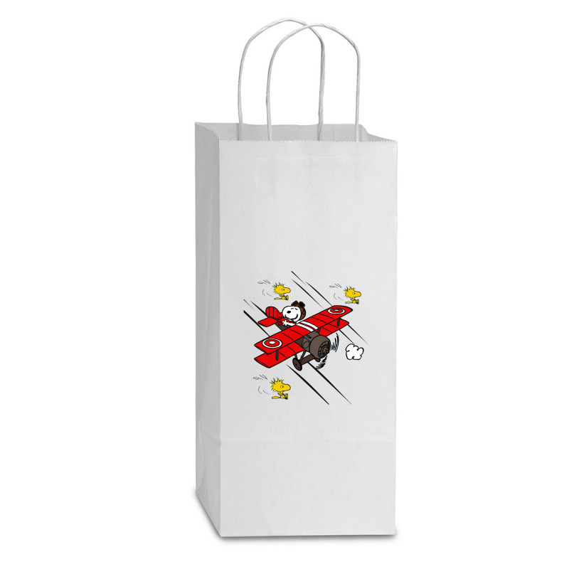 Happy Fly And Friend Double Wine Paper Bag - 6 1/2 X 3 1/2 X 12 3/8 | Artistshot