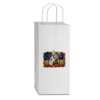 Merry Christmas Holy Family Double Wine Paper Bag - 6 1/2 X 3 1/2 X 12 3/8 | Artistshot