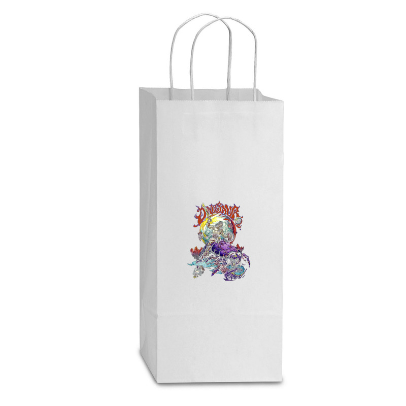 Dinosaur Double Wine Paper Bag - 6 1/2 X 3 1/2 X 12 3/8 | Artistshot