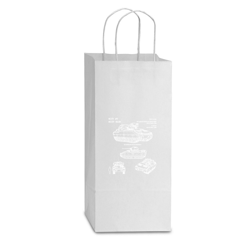 M2 Bradley Ifv M3 Cfv Us Army Recon Blueprint Double wine Paper Bag - 6 1/2 x 3 1/2 x 12 3/8 by naeshastores | Artistshot