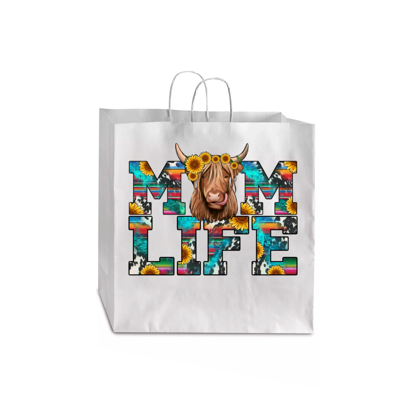 Mom Life Highland Cow Jumbo Paper Bag - 18 X 7 X 18 3/4 | Artistshot