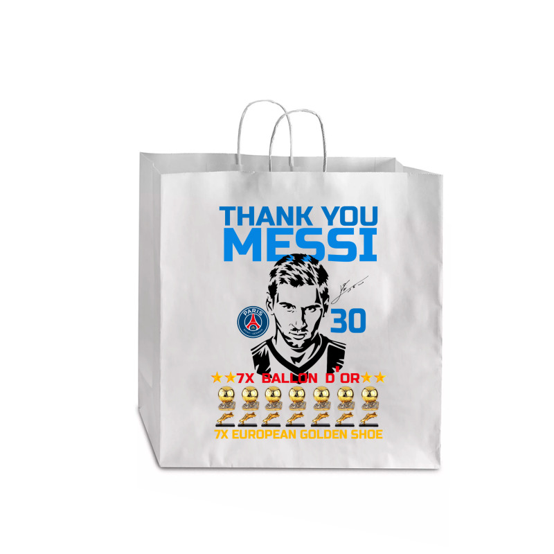 Ballon D'or 2021 Thank You Messi 30 Number 7x Golden Shoe Jumbo Paper Bag - 18 X 7 X 18 3/4 | Artistshot