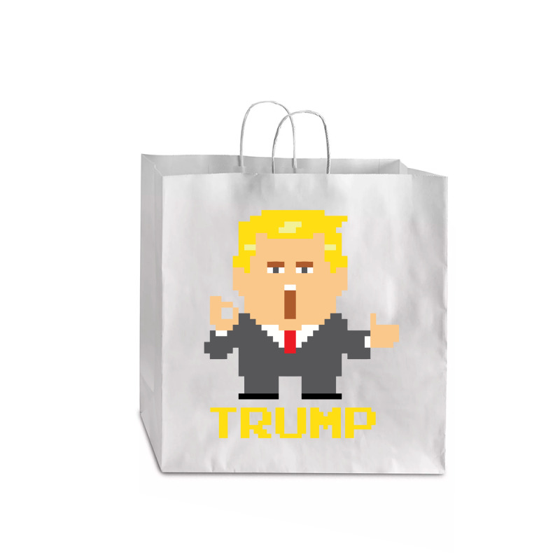 President Trump Pixel Character Jumbo Paper Bag - 18 X 7 X 18 3/4 | Artistshot