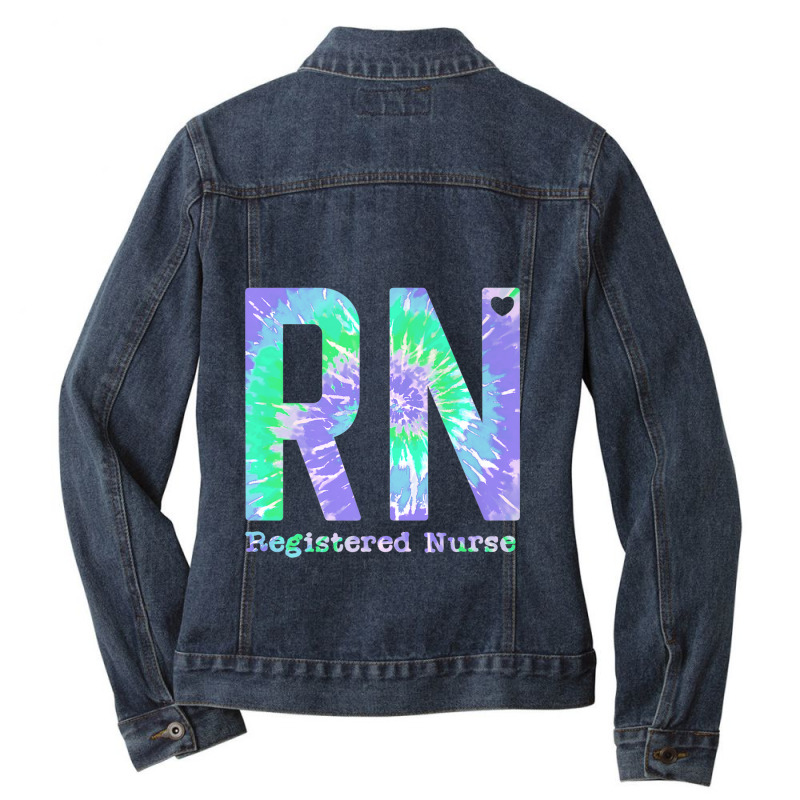 Rn Registered Nurse Life Purple Tie Dye Ladies Denim Jacket | Artistshot