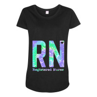 Rn Registered Nurse Life Purple Tie Dye Maternity Scoop Neck T-shirt | Artistshot