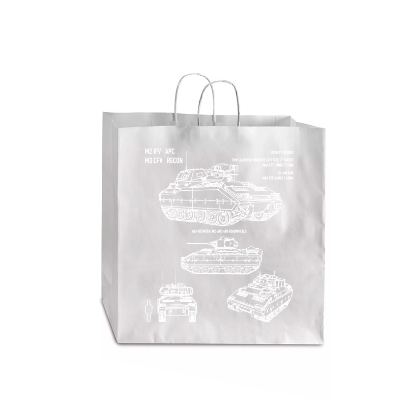 M2 Bradley Ifv M3 Cfv Us Army Recon Blueprint Jumbo Paper Bag - 18 x 7 x 18 3/4 by naeshastores | Artistshot