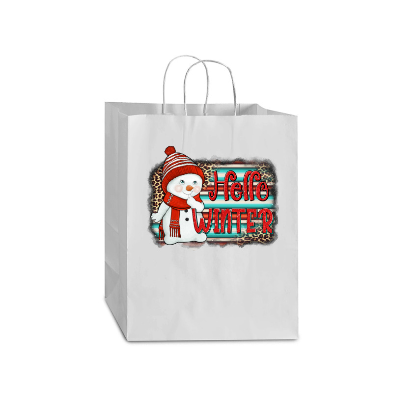 Hello Winter Baby Snowman Mart Paper Bag -13 X 7 X 17 | Artistshot