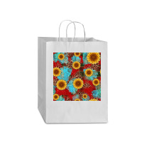 Christmas Sunflower Leopard Buffalo Plaid Seamless Pattern Mart Paper Bag -13 X 7 X 17 | Artistshot