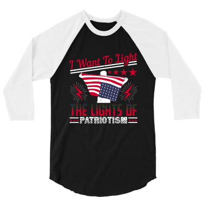 Patriotism 3/4 Sleeve Shirt Designed By Akinnocreations