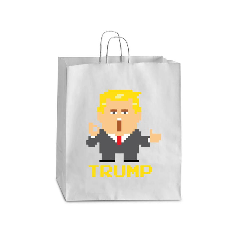 President Trump Pixel Character Queen Paper Bag - 16 X 6 X 19 1/4 | Artistshot