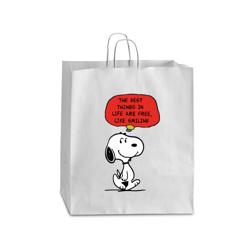 Peanuts Best Things In Life Are Free Queen Paper Bag - 16 X 6 X 19 1/4 | Artistshot