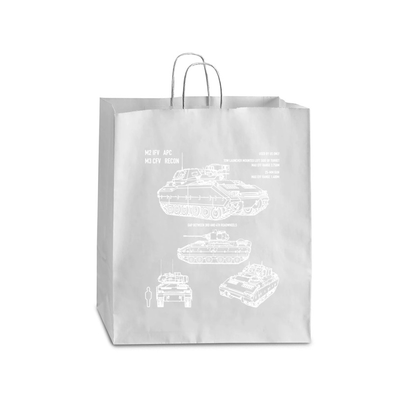 M2 Bradley Ifv M3 Cfv Us Army Recon Blueprint Queen Paper Bag - 16 x 6 x 19 1/4 by naeshastores | Artistshot