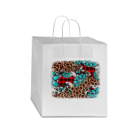 Gemstone Leopard Christmas Background Star Paper Bag - 13 X 7 X 13 | Artistshot