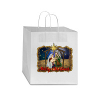 Merry Christmas Holy Family Star Paper Bag - 13 X 7 X 13 | Artistshot