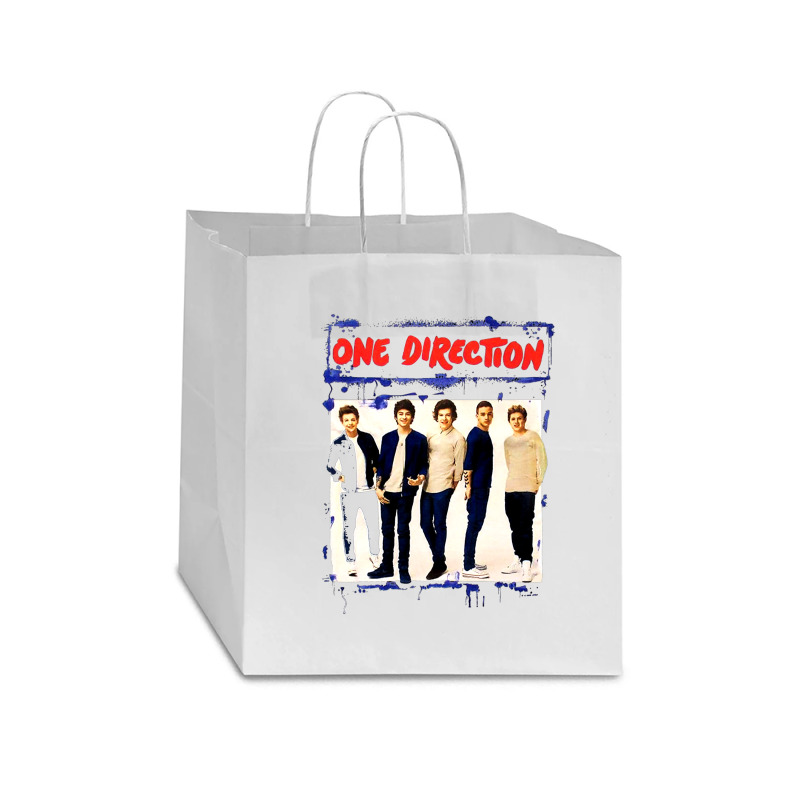 Spray Paint Blue 1 Direction Star Paper Bag - 13 X 7 X 13 | Artistshot