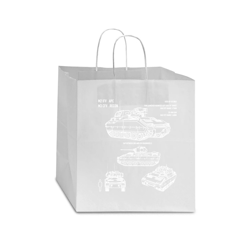 M2 Bradley Ifv M3 Cfv Us Army Recon Blueprint Star Paper Bag - 13 x 7 x 13 by naeshastores | Artistshot