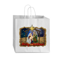 Merry Christmas Holy Family Vogue Paper Bag - 16 X 6 X 12 | Artistshot