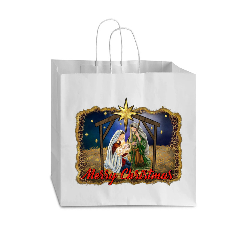 Merry Christmas Holy Family Vogue Paper Bag - 16 X 6 X 12 | Artistshot