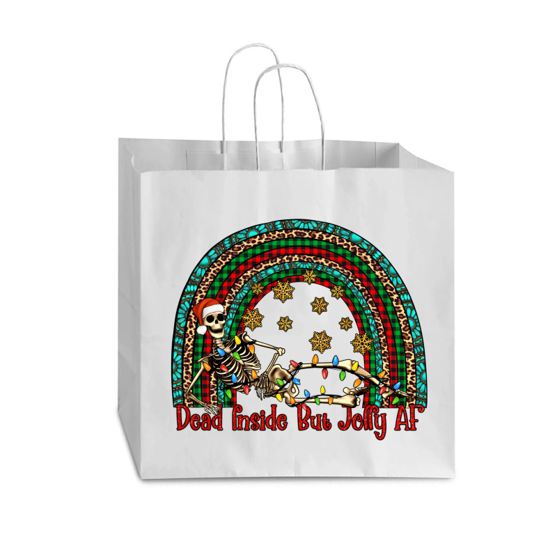 Dead Inside But Jolly Af Rainbow Vogue Paper Bag - 16 X 6 X 12 | Artistshot