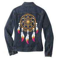 Native American Dream Catcher Feathers For Native Ladies Denim Jacket | Artistshot