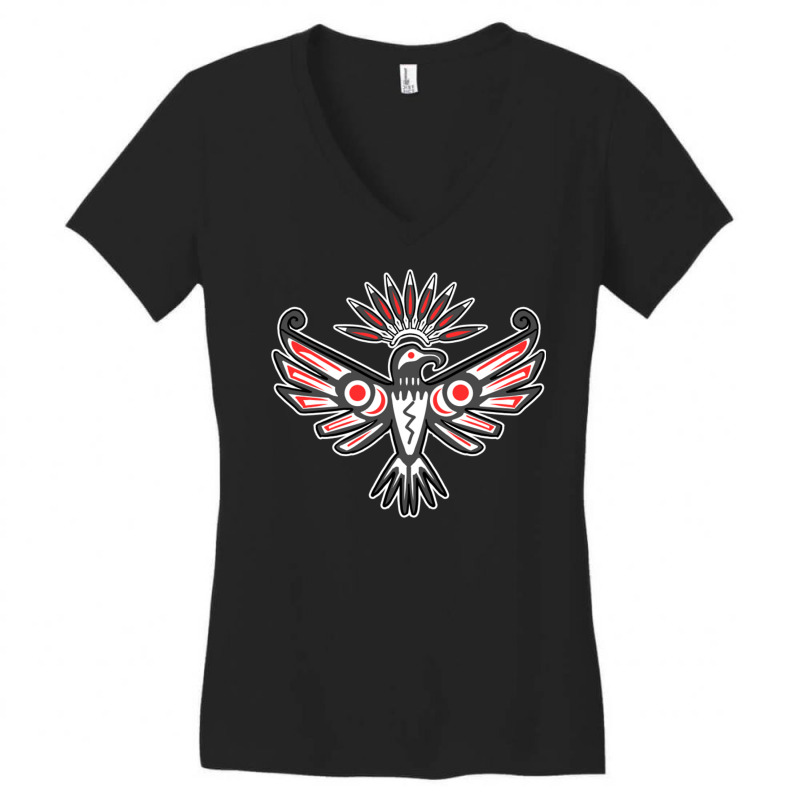 Native American Thunderbird For Tribal Art Lover Women's V-Neck T-Shirt by queerappear | Artistshot