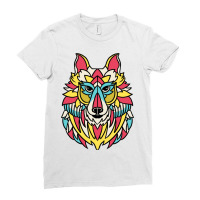 Native American Wolf Head For Tribal Art Lover Ladies Fitted T-shirt | Artistshot