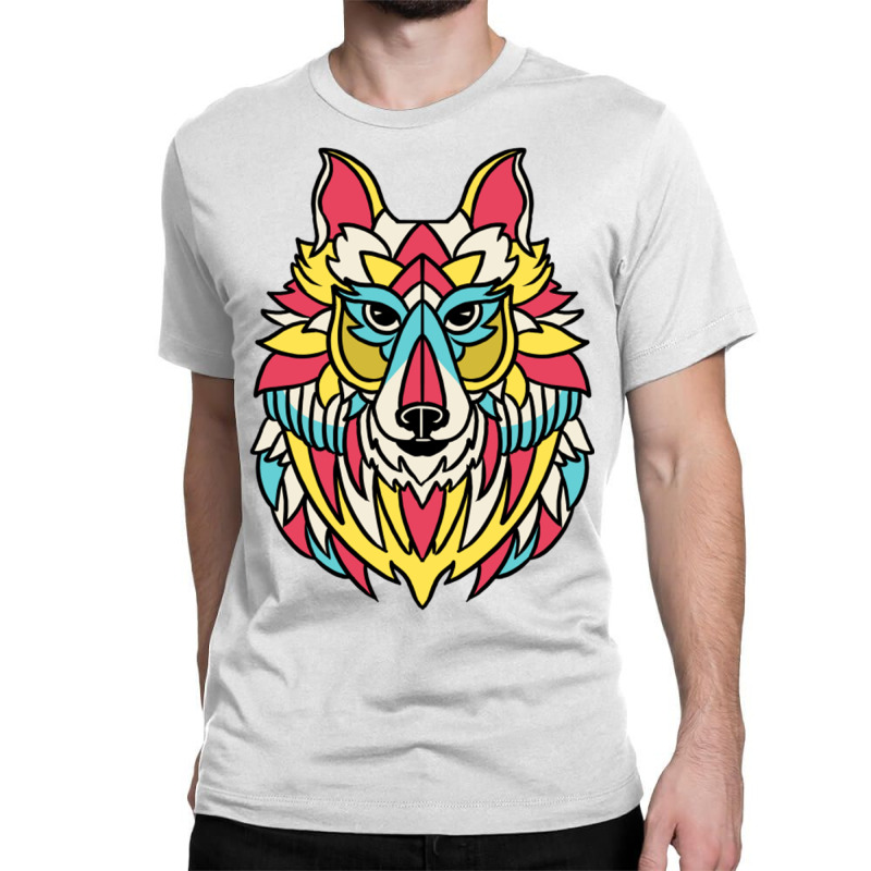 Native American Wolf Head For Tribal Art Lover Classic T-shirt by queerappear | Artistshot