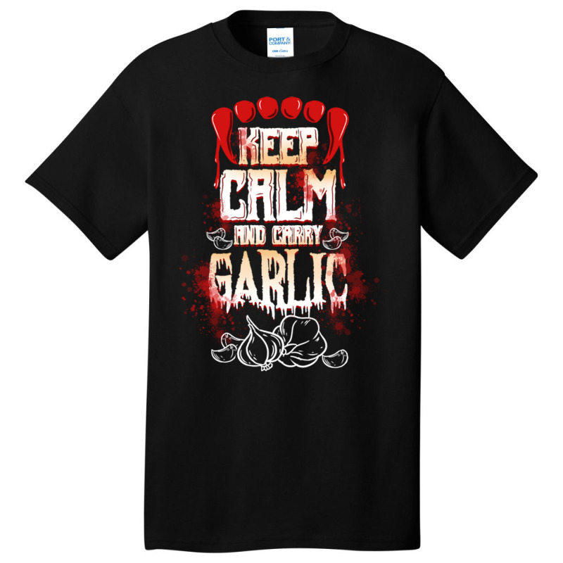 Keep Calm And Carry Garlic For Halloween Basic T-shirt | Artistshot