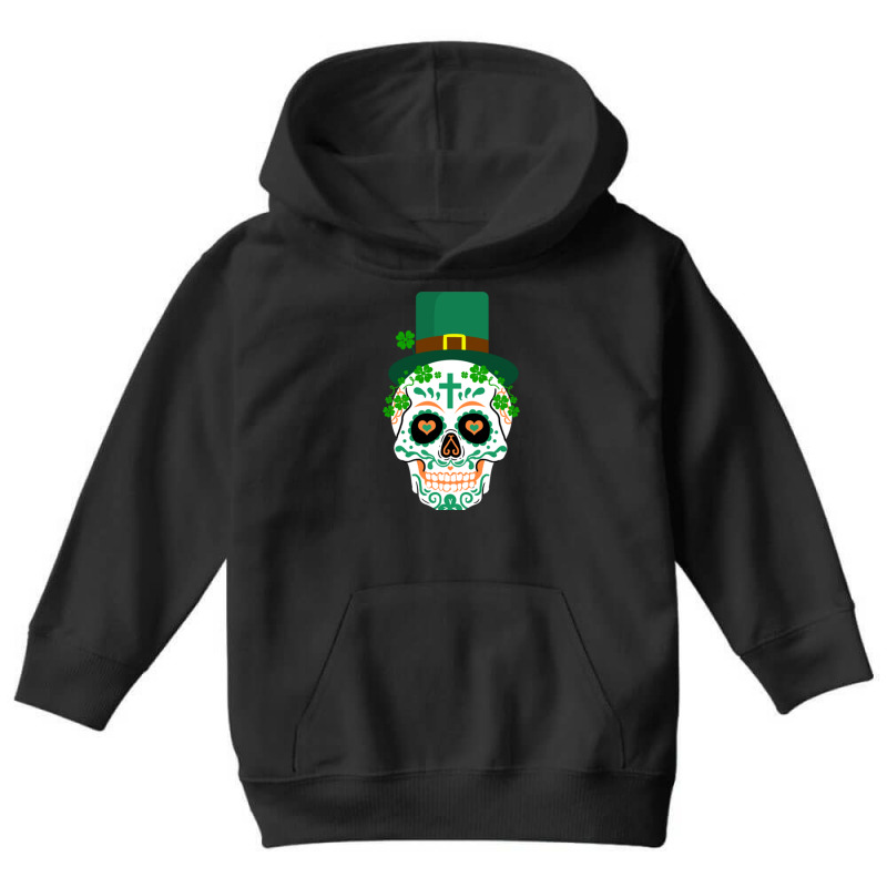 Leprechaun Sugar Skull For St. Patrick S Day Youth Hoodie | Artistshot