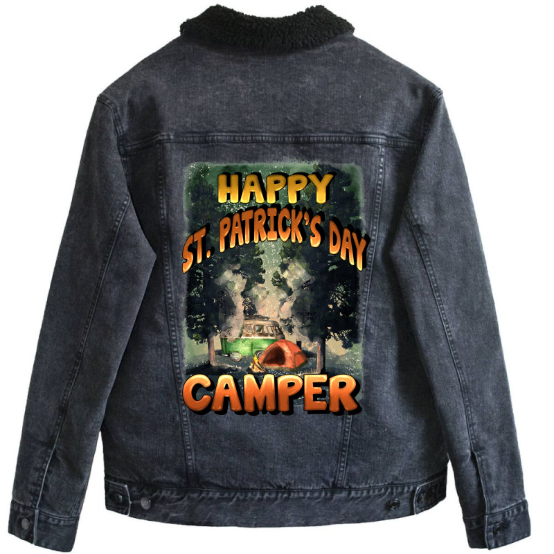 Happy St Patrick's Day Camper Unisex Sherpa-lined Denim Jacket | Artistshot