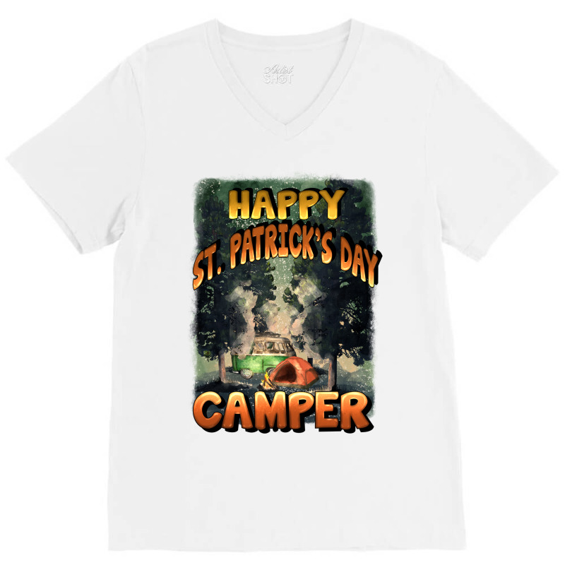 Happy St Patrick's Day Camper V-neck Tee | Artistshot