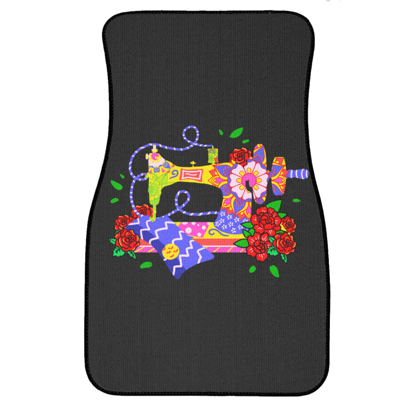 Floral Sewing Machine For Sewing Lover Front Car Mat | Artistshot