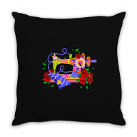 Floral Sewing Machine For Sewing Lover Throw Pillow | Artistshot