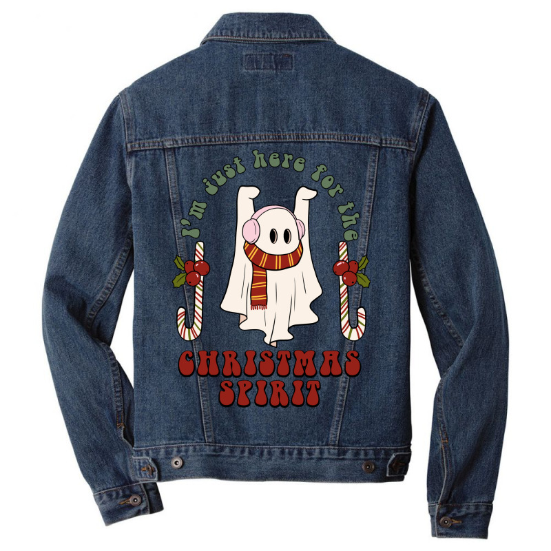 I'm Just Here For The Christmas Spirit Men Denim Jacket | Artistshot