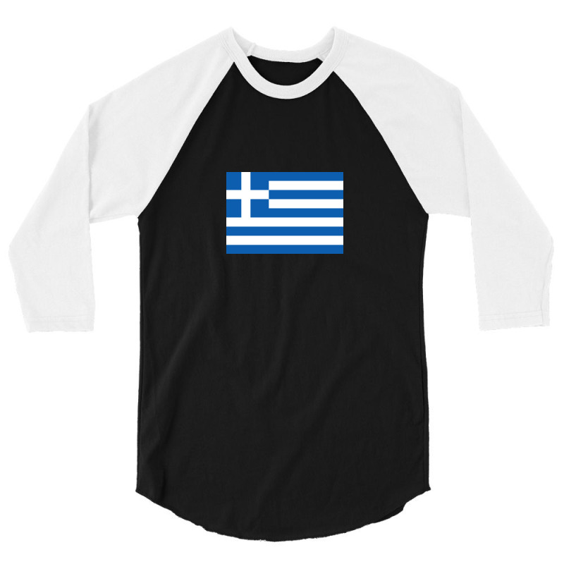 Country Flag And Emblem - Greece 3/4 Sleeve Shirt | Artistshot