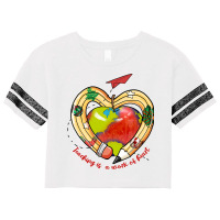 Teaching Is A Work Of Heart Sublimatio Scorecard Crop Tee | Artistshot