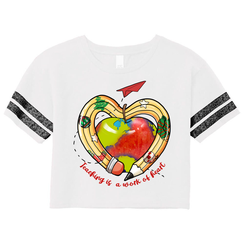 Teaching Is A Work Of Heart Sublimatio Scorecard Crop Tee by hernanadez | Artistshot