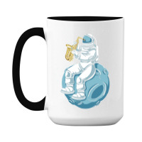 Astronaut Playing Saxophone For Saxophone Lover 15 Oz Coffee Mug | Artistshot