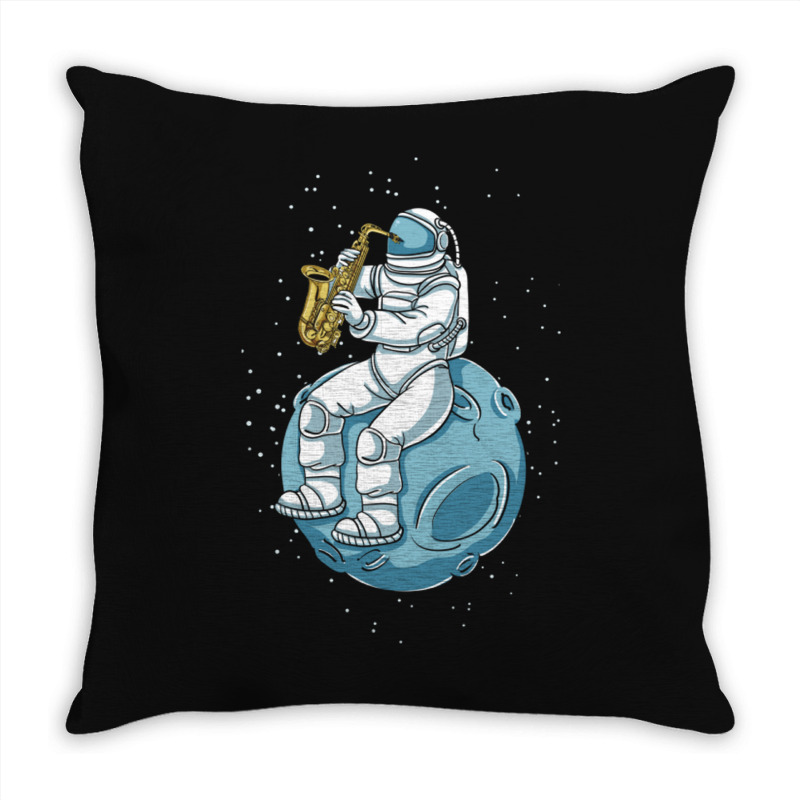 Astronaut Playing Saxophone For Saxophone Lover Throw Pillow | Artistshot