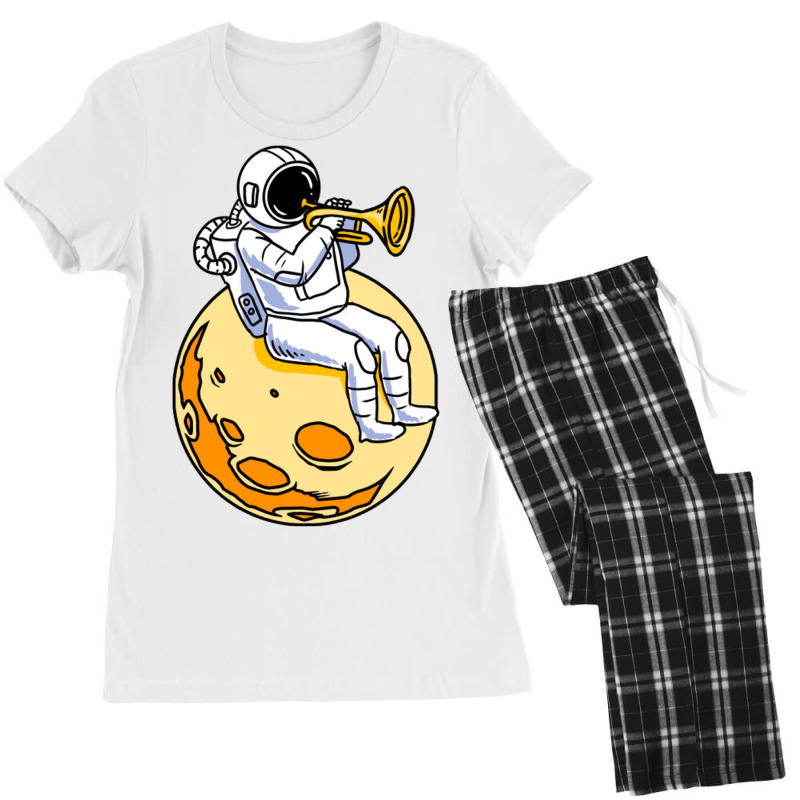 Astronaut Playing Trumpet For Trumpet Player Women's Pajamas Set by queerappear | Artistshot