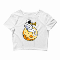 Astronaut Playing Trumpet For Trumpet Player Crop Top | Artistshot