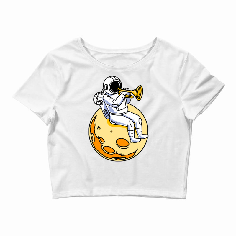 Astronaut Playing Trumpet For Trumpet Player Crop Top by queerappear | Artistshot