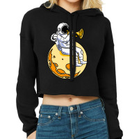 Astronaut Playing Trumpet For Trumpet Player Cropped Hoodie | Artistshot