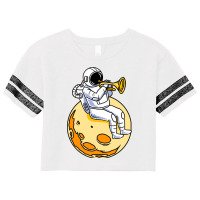 Astronaut Playing Trumpet For Trumpet Player Scorecard Crop Tee | Artistshot